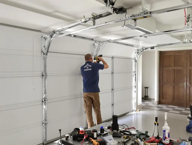 Hollywood Garage Door Repair certified technician performing precision garage door repair in Hollywood