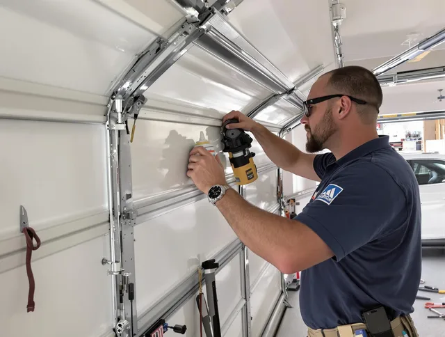 Hollywood Garage Door Repair technician quieting a noisy garage door in Hollywood