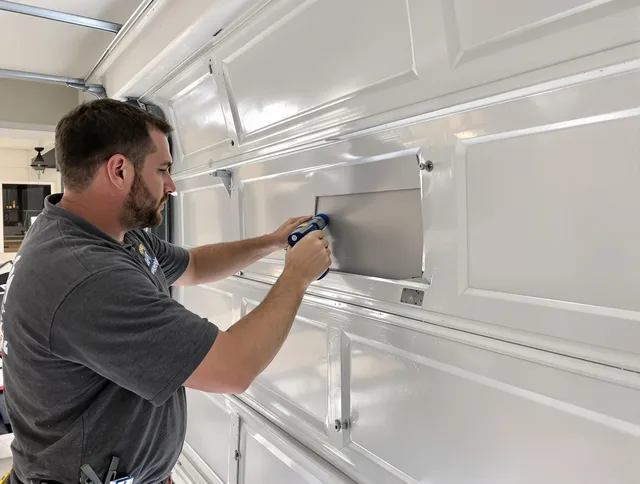 Garage door panel repair by Hollywood Garage Door Repair in Hollywood
