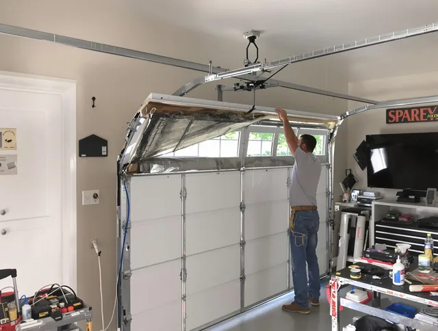 Garage door section replacement by Hollywood Garage Door Repair in Hollywood