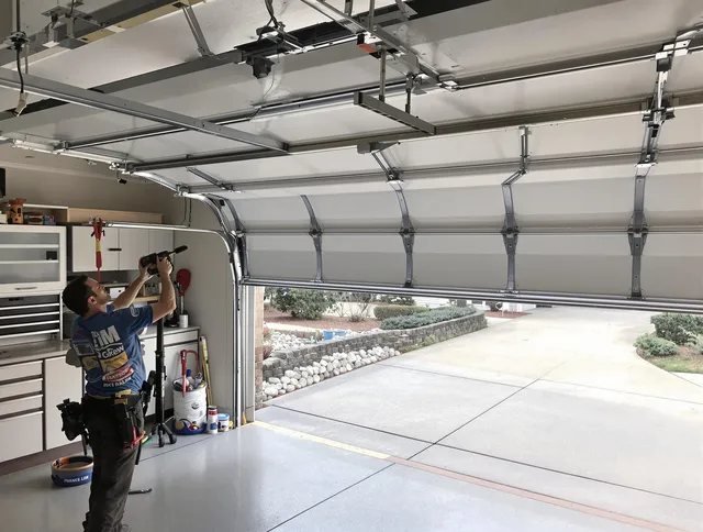 Garage door track repair service by Hollywood Garage Door Repair in Hollywood
